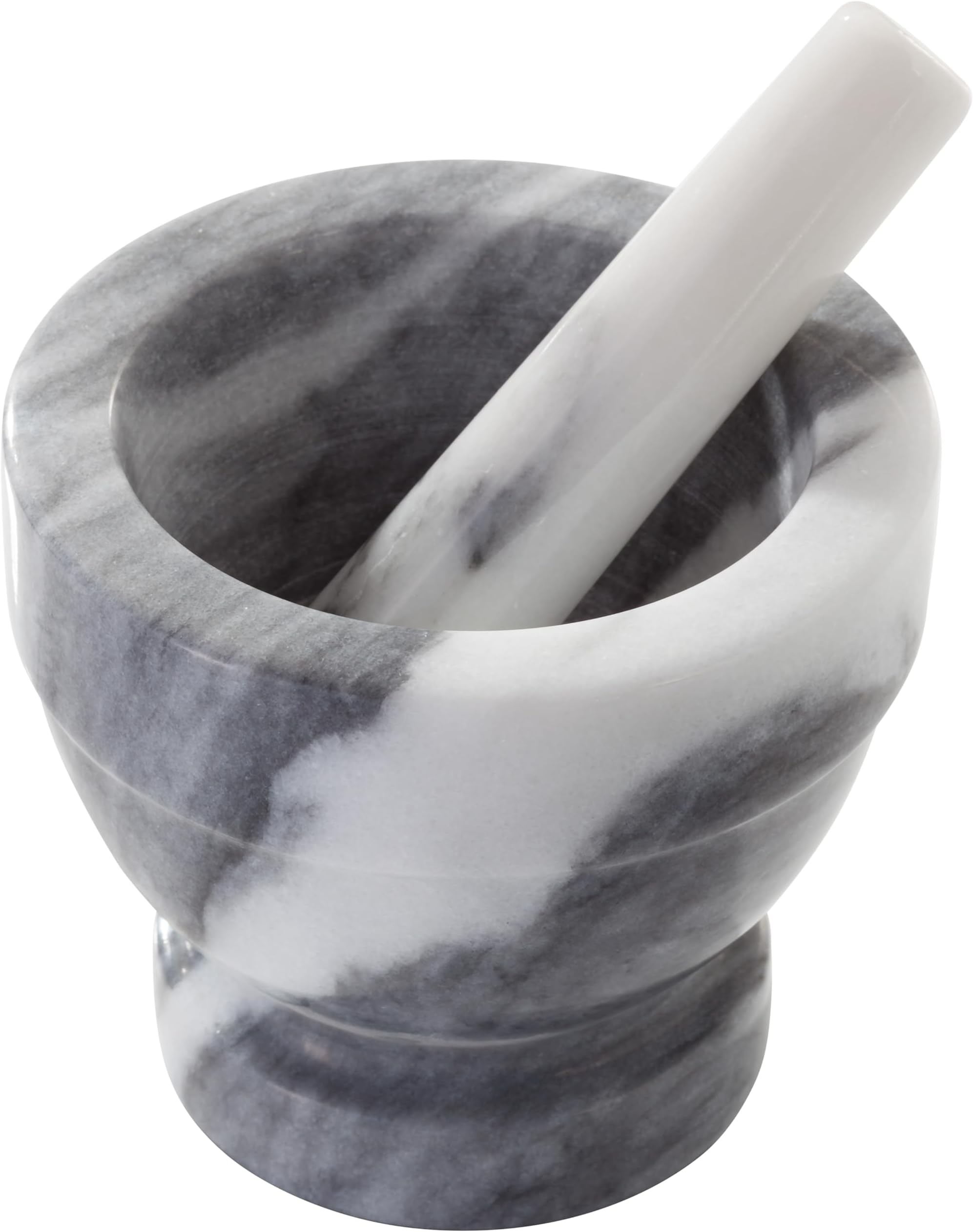 Judge White Marble Mortar and Pestle Spice Grinder or Herb Crusher in Gift Box, 11.5cm High x 13cm Diameter