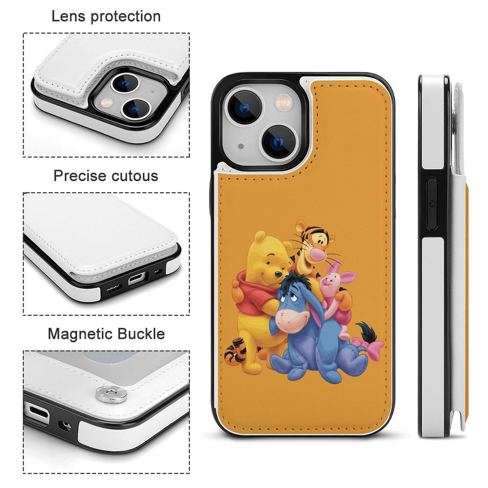 iPhone12Pro/iPhone 12ケースウォレットカバーくまのマグネット