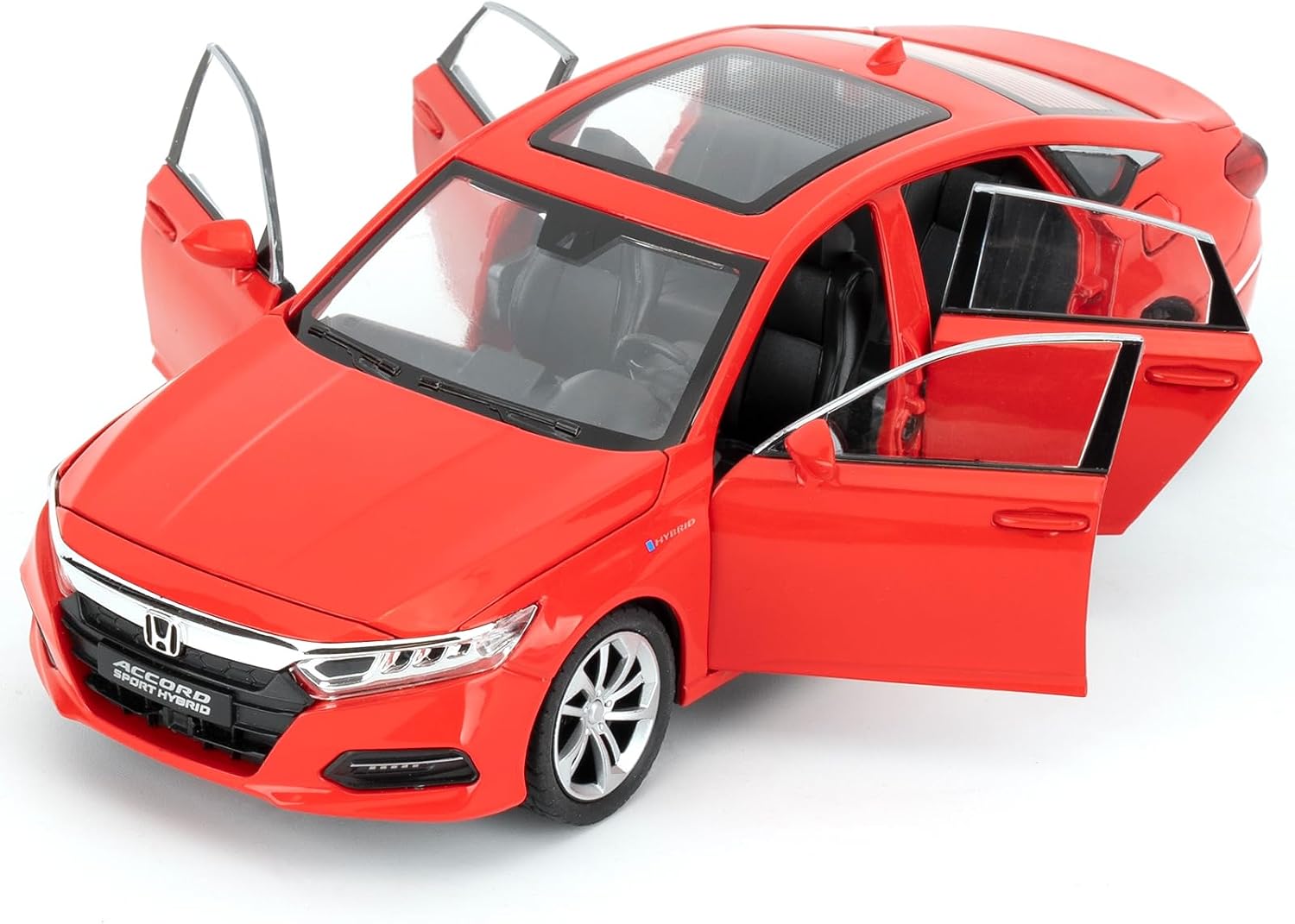 WAKAKAC Toy Cars Compatible for 1:24 Accord Model Cars, Pull Back Die-cast Vehicles with Sounds＆Lights for Kids Boys Girls and Adults, Gift White