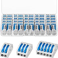 Vista 1 de GKEEMARS 50 conectores de cable de palanca, conector conductor de empalme compacto para cables flexibles de trenzado sólido 28-12 AWG (azul)