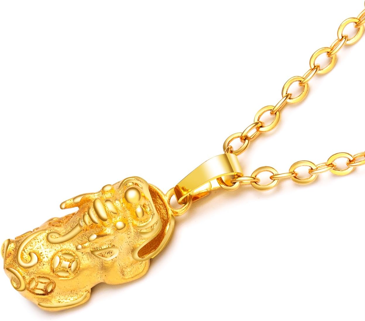 MONIYA18K Gold Plated PiXiu Design Pendant Necklaces For Women Good Luck Symbol Jewelry Birthday Gift