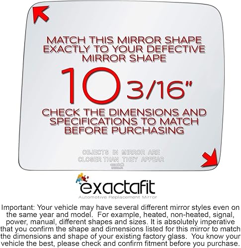 Miniatura 2 de exactafit 8618MR - Reparación de repuesto para espejo lateral del pasajero, compatible con Ford F150 F-150 2004, 2005, 2006, 2007, 2008, 2009, 2010