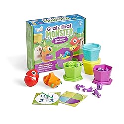 Hand2Mind Grab That Monster Fine Motor Activity Set, Occupational Therapy Toys for Toddlers 3-4, Pincer Grasp Toys, Play Therapy Games