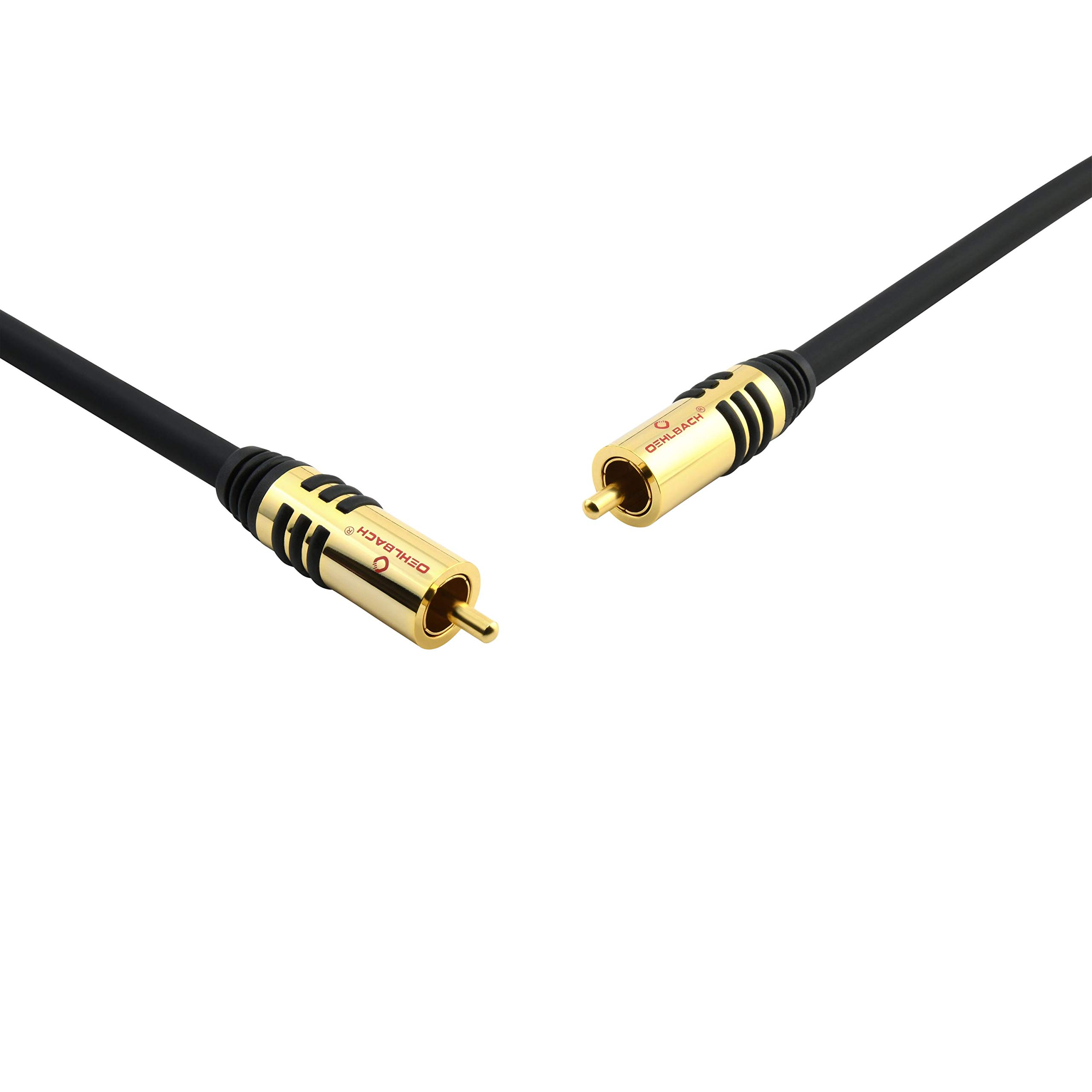 Oehlbach NF Sub - Cable de subwoofer RCA (Redondo, 10 m, OFC), Color Negro