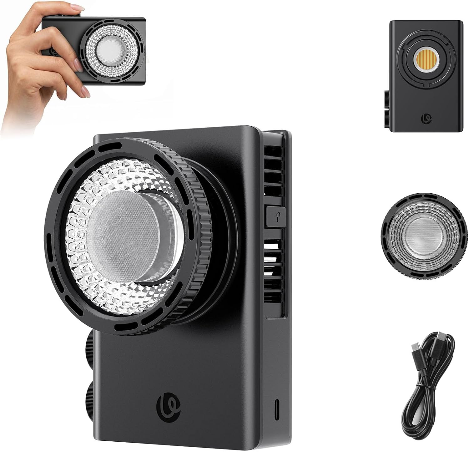 Ulanzi C01 100W COB Video Light Bi-Color 2700K-6500K Continuous Output Lighting 14500 Lux Portable LED Light Supports PD 3.0 Fast Charge Mini Bowens Mount for Studio Outdoor TVC & Live Stream