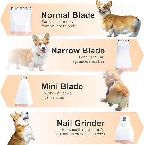 Miniatura 2 de KIKETECH Cortapelos para perros, cortadora de pelo de perro de bajo ruido, kit de aseo inalámbrico 4 en 1 para perros pequeñosgatosconejos,
