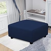 Vista 2 de Easy-Going - Funda elástica cuadrada para otomano de 40x40x15 pulgadas, funda protectora para taburete de almacenamiento plegable, funda rectangular