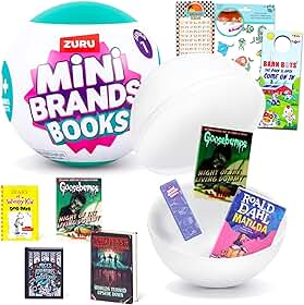 ZURU Mini Brands Books Mystery Minis - Livro Miniatura com Páginas Legíveis, Adesivos, Marca-páginas e Mais | Mini Brands Book Capsule Set para Crianças