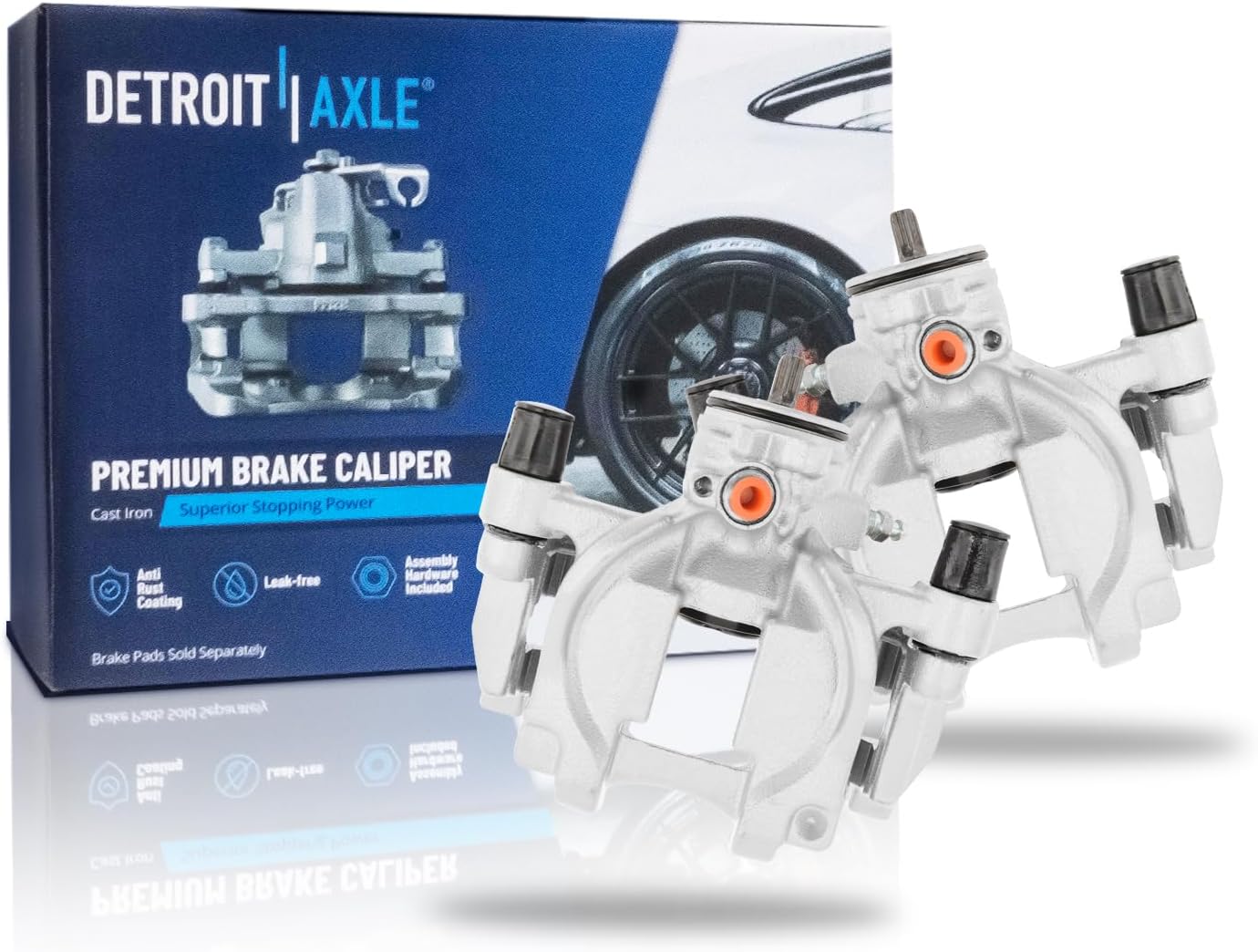 Detroit Axle - 2pc Rear Brake Calipers for Ford Fusion Edge Escape Lincoln Nautilus MKC MKZ MKX, Disc Brake Calipers with Brackets Assembly Replacement