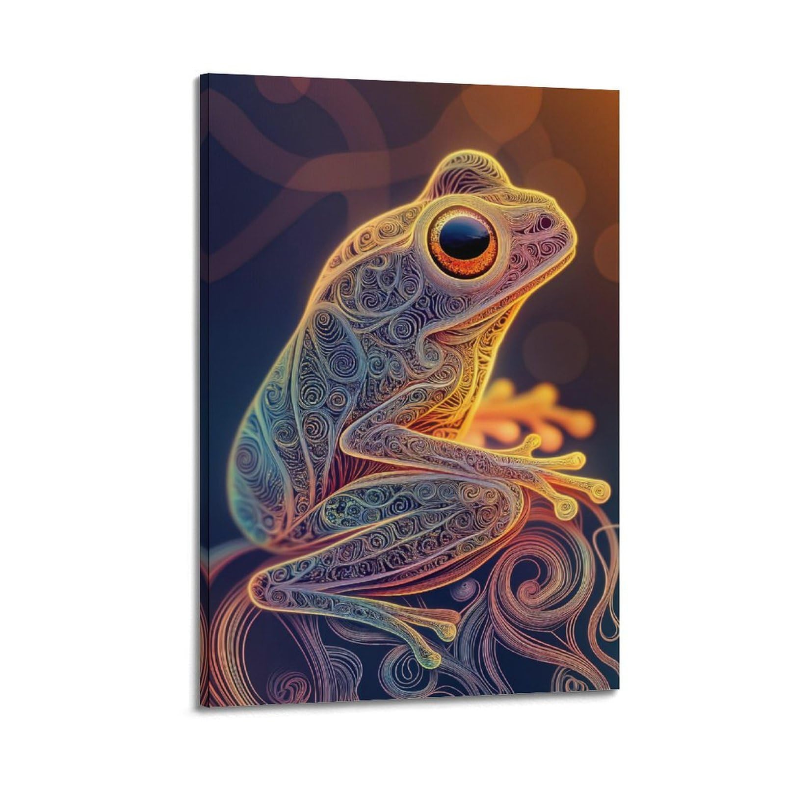 HUIYHB Animal Poster Glowing Frogs Poster Decorative Painting Canvas Wall Posters And Art Picture Print Modern Family Bedroom Decor Posters 20x30inch(50x75cm)