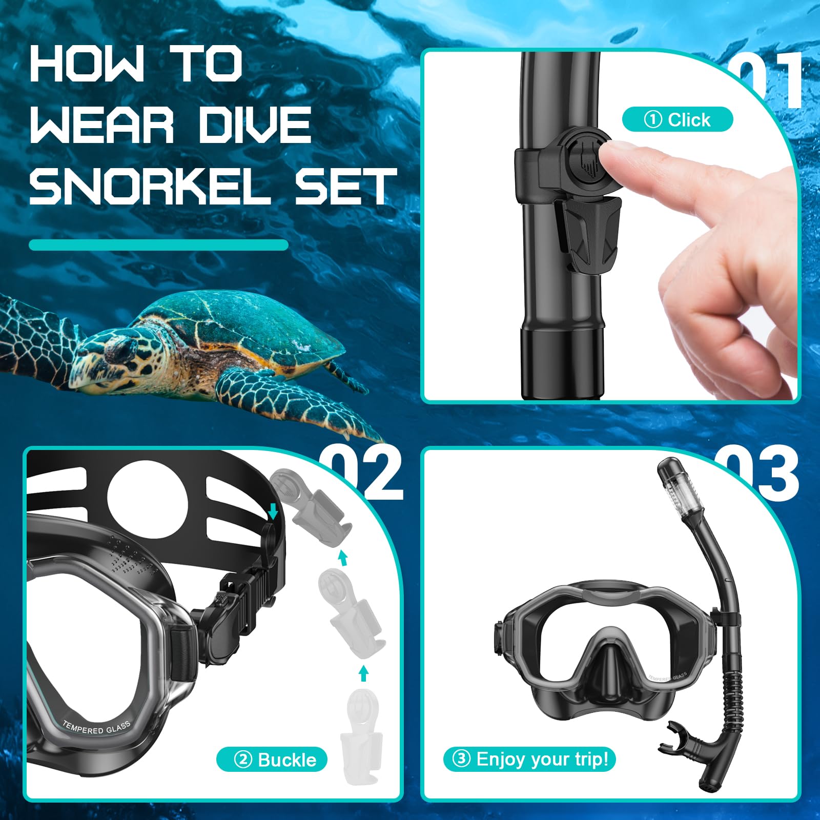 Masque Plongée Adulte Masque Tuba Adulte Masque Snorkeling Adulte avec Masque à Large Vue et Tuba Masque et Tuba Adulte pour la Natation et la Plongée