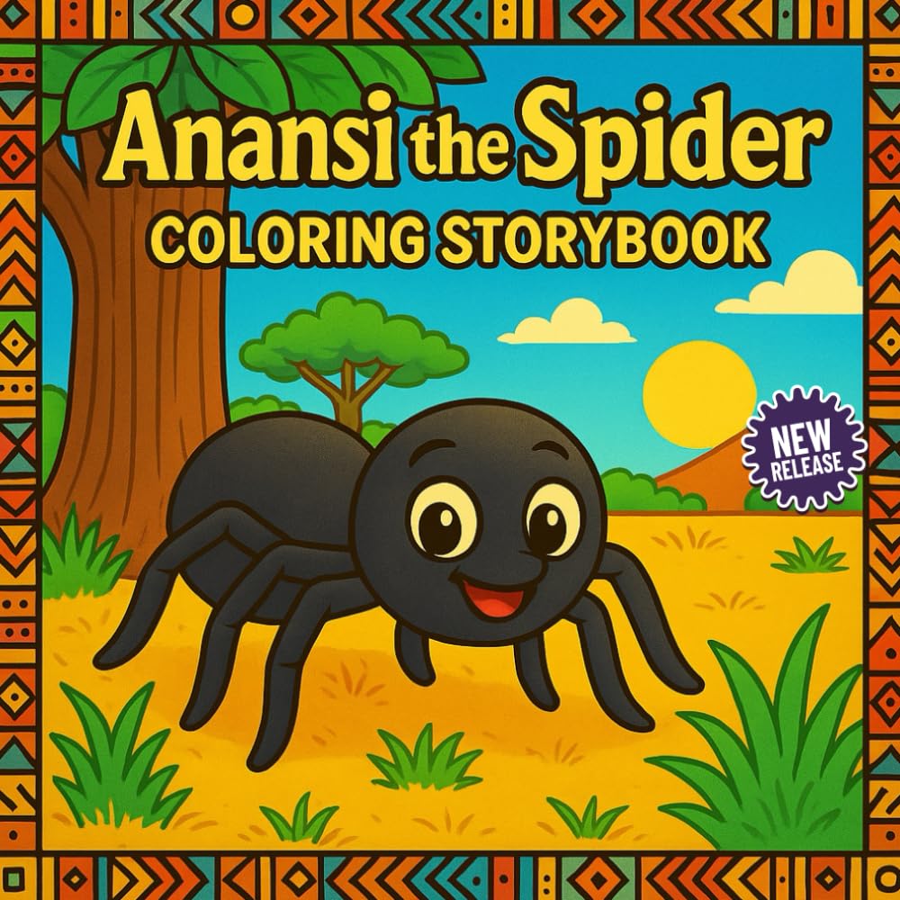 Anansi the Spider coloring storybook