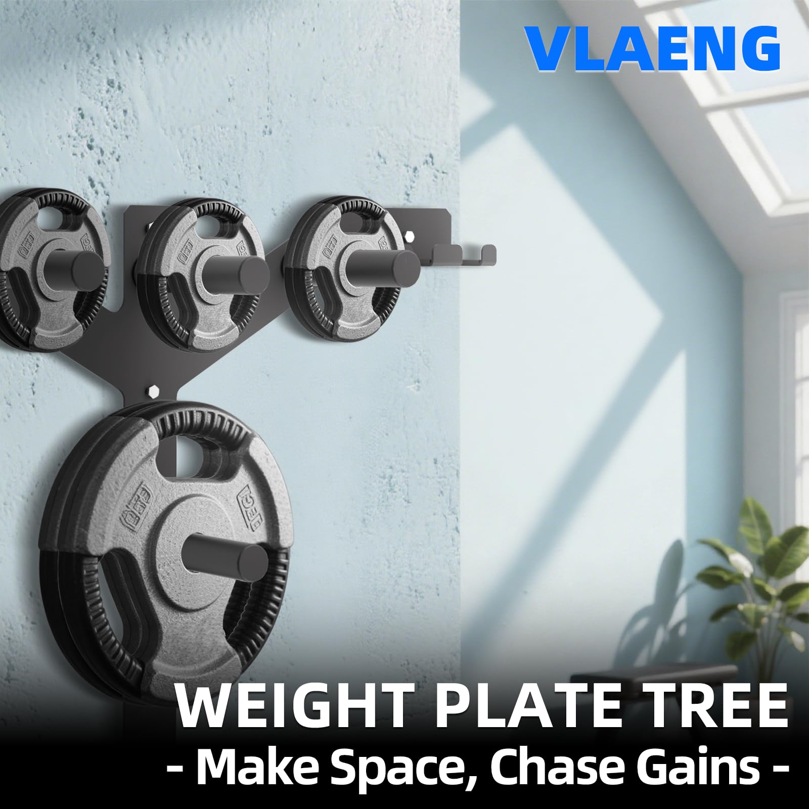 Amazon.co.jp: 壁掛けウェイトプレートホルダー&バーベルラック | バー