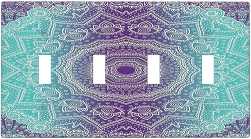 Miniatura 70 de Interruptor de Luz Cove Silla de Playa Paisaje Marino Océano Azul Placa de Pared de 3 Posiciones Placa de Interruptor de Luz Triple Palanca Costera