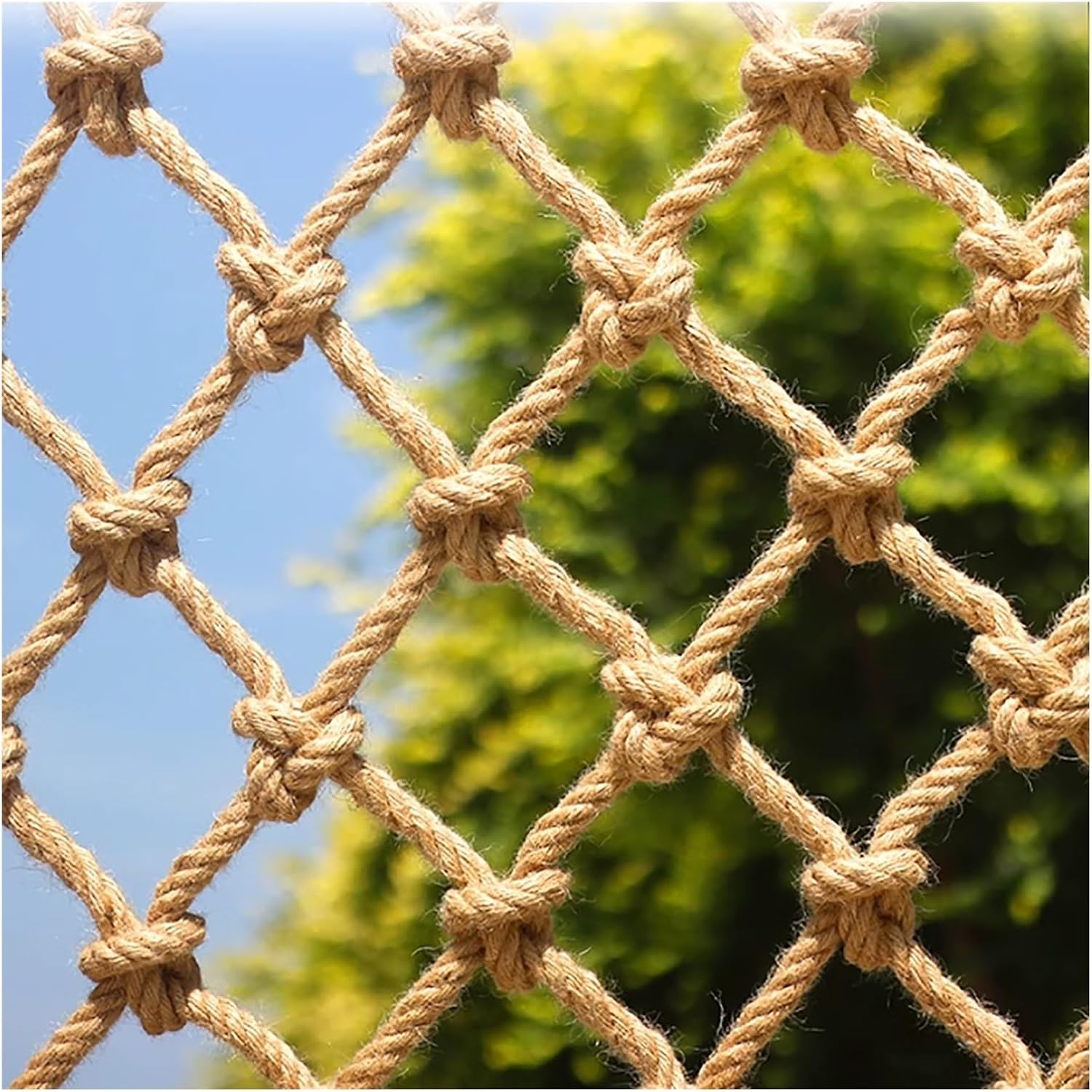 厚さ10mmの子供用屋外クライミングネット、麻ロープセーフティネットガーデン植物装飾ネット手織りトラックカーゴネット、屋内壁装飾ネッ