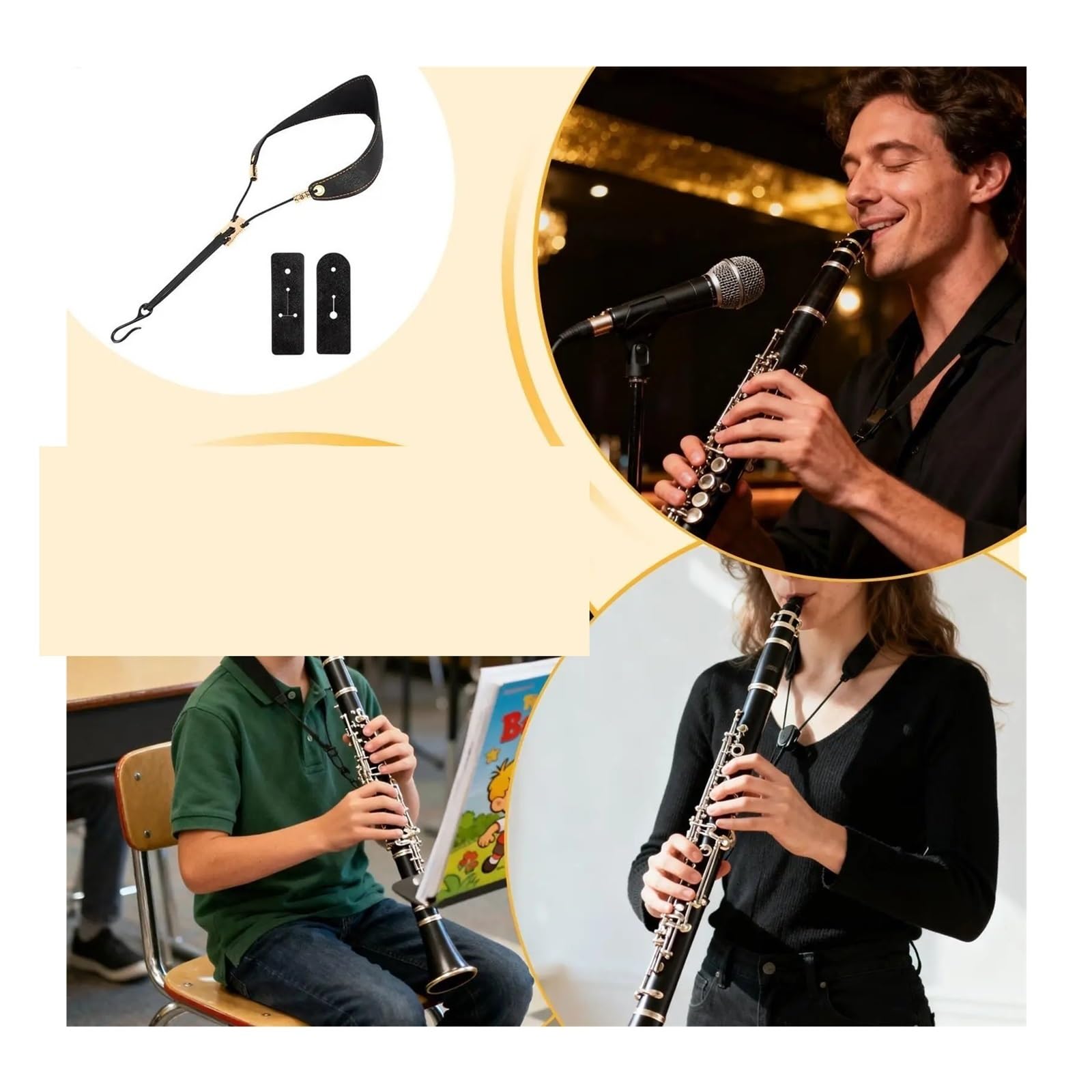 Tracolla Con Cuscinetto For Sax Tenore E Flauto Basso