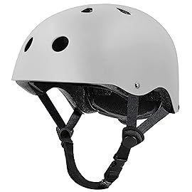 Tourdarson Skateboard Helmet Impact Resistance Ventilation for Youth & Adults (White,Medium)