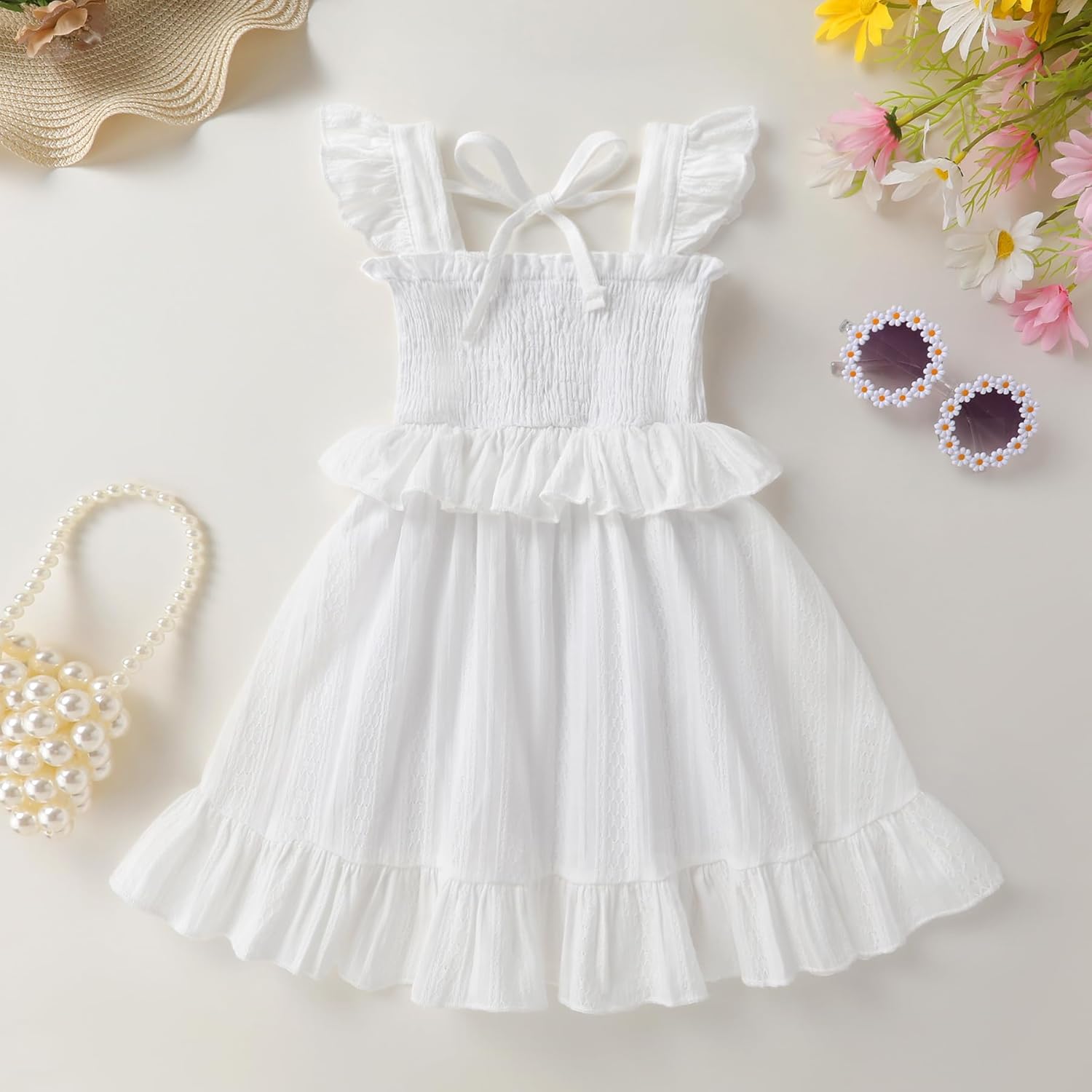 YOUNGER TREE Toddler Dress Baby Girls Cotton Ruffle Sleeveless Summer Dresses Kids Boho Beach Casual Sundress - Image 3