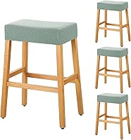Vista 60 de YISUN Fundas de taburete rectangulares, paquete de 2 fundas elásticas impermeables para asiento de silla de montar, taburetes de bar, sillas de bar