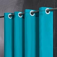 Vista 17 de Furlinic - Cortina de ducha beige sin ganchos, cortinas de baño de poliéster con 10 ojales divididos, impermeables y lavables a máquina