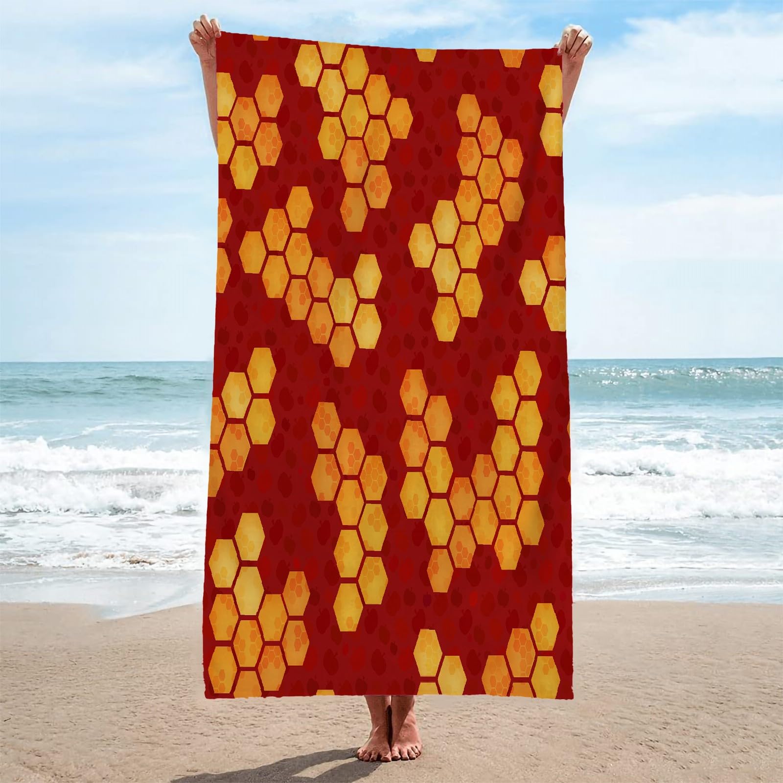 Toalla Playa Rojo Toallas Playa Grande Microfibra Anti Arena PatróN De Marca Amarilla Playa Toallas para NiñA NiñO Adulto Piscina Toalha de Praia Mujer Hombre 200x200cm
