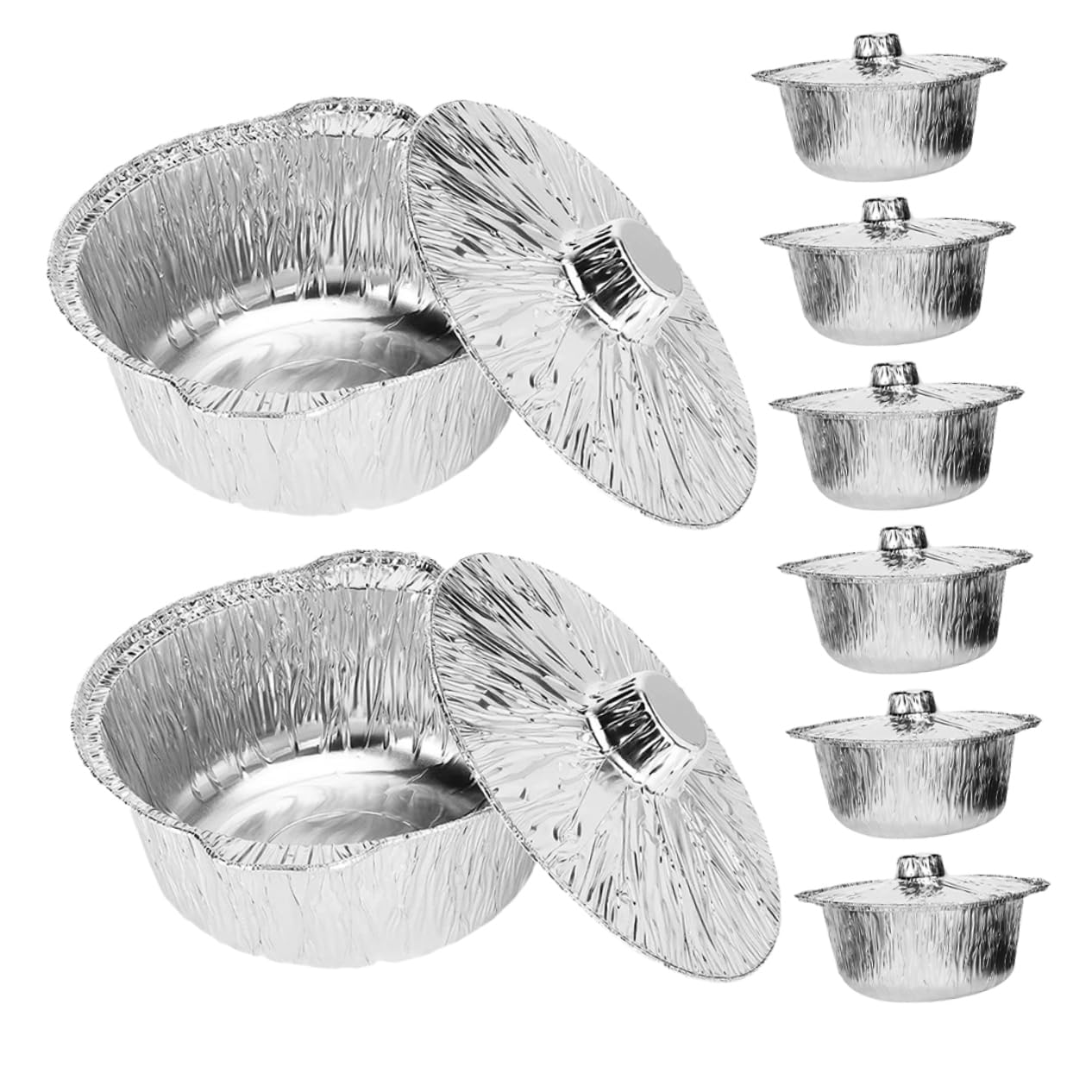 Poêles jetables en aluminium de 2000ml légères pour cuisson au barbecue et feu