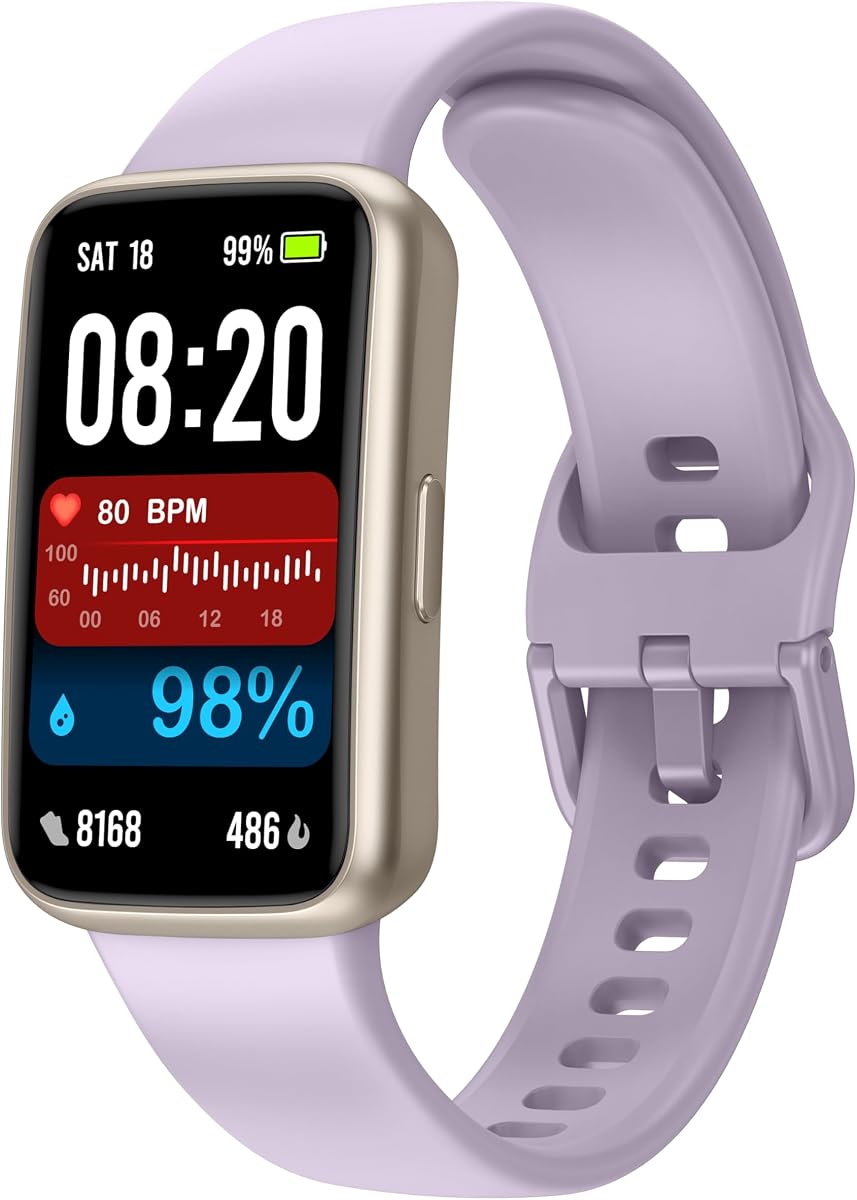 Fitness Tracker Smart Watch,1.47"Color Screen,100+ Sports,light purple | Heart Rate & Sleep Monitor, Pedometer/Step Counter, 3ATM Waterproof, Activity Tracker for Women and Men, Fitness Companion
