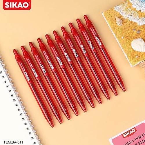 Miniatura 7 de Paquete de 60 bolígrafos rojos, punta fina, escritura suave, sin manchas, 0.028 in (tinta roja)