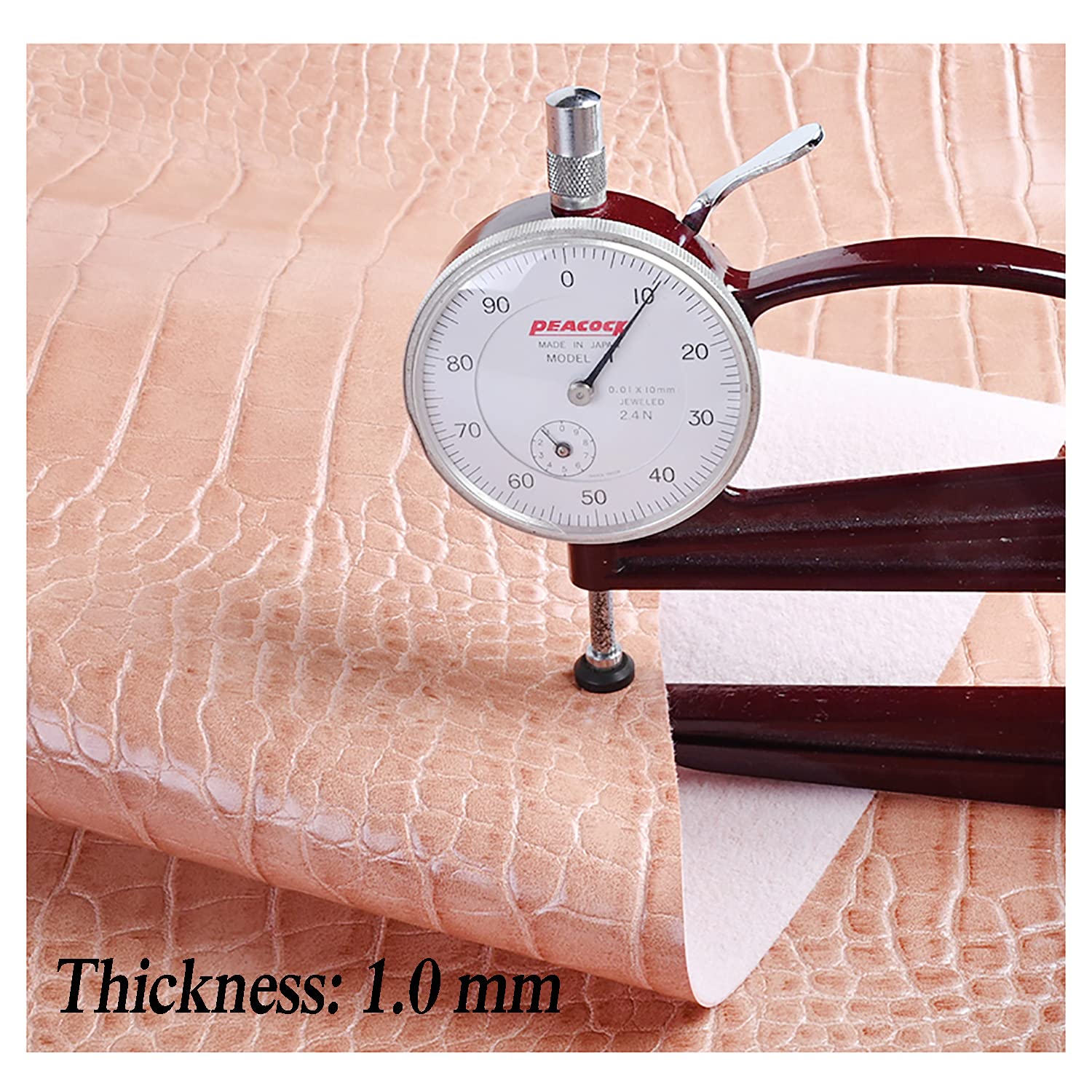 Tela de cocodrilo de piel sintética con parte trasera de algodón de 1,0 mm de grosor, tela de tapicería para bolsos, costura, aretes, decoraciones de 138 cm de ancho (tamaño: 1,38 x 4 m)