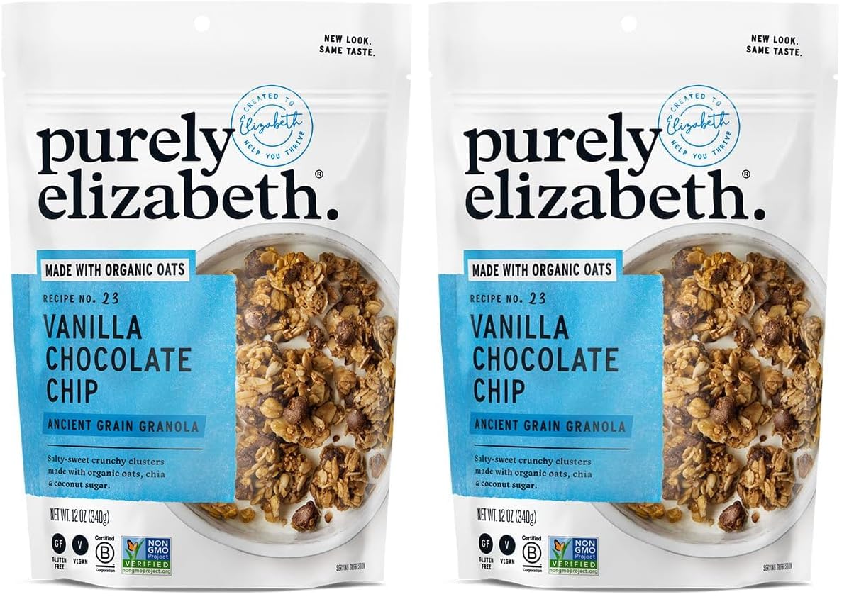 Purely Elizabeth Granola Vanilla Choc Chip 12 OZ (Pack of 2)