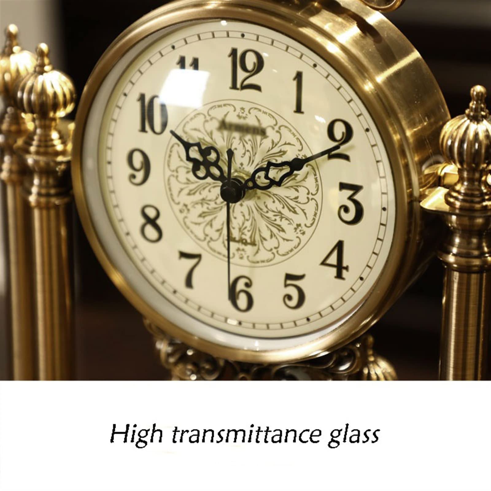 Tischuhr Luxus-Schwenkuhr, Wohnzimmer, Veranda, Dekoration, Uhr, Ornamente, große stille, Marmorsockel
