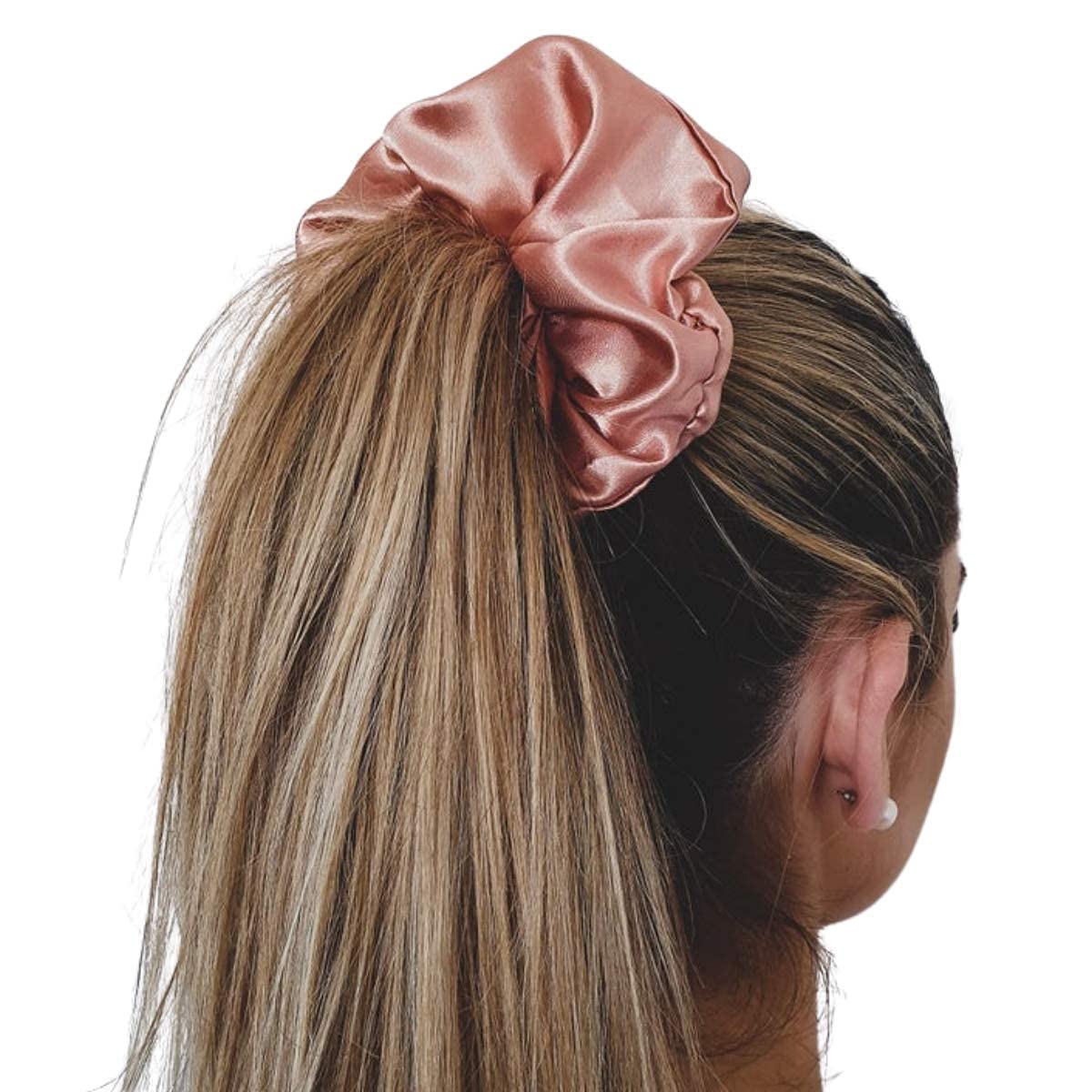 Coleteros de satén XL de gran tamaño para mujeres y niñas, prevención del encrespamiento, soporte para el cabello para dormir, banda elástica grande para moño de cola de caballo, lazos para el cabello
