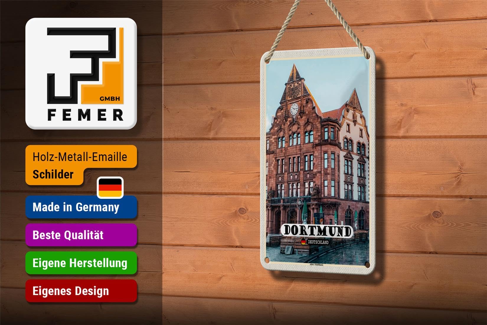 Blech Targa Decorativa In Metallo Dortmund Fanzone STR78 - 46x10 Cm Per Parete Vintage