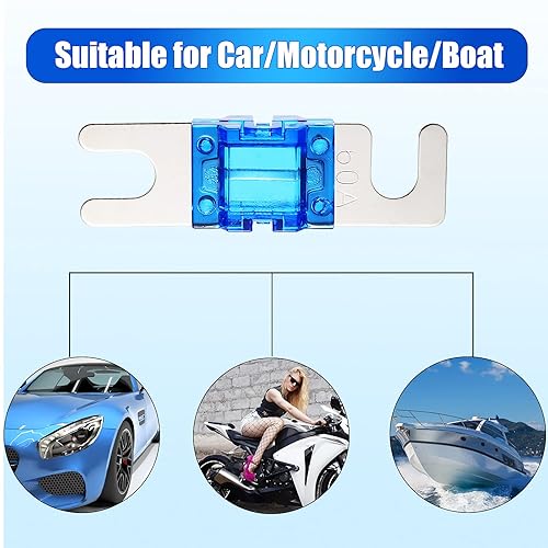 Miniatura 6 de Frienda Juego de 18 soportes de fusibles de audio de automóvil chapados en mini ANL para sistema electrónico de audio marino automotriz (20A, 30A,