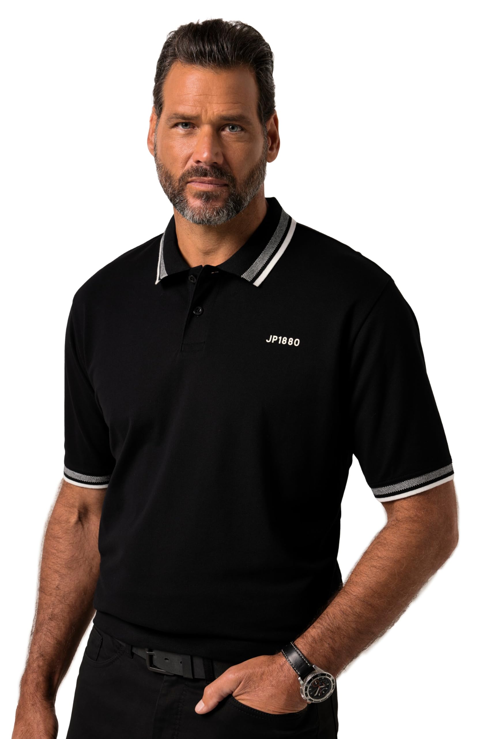 JP 1880 Herren große Größen Übergrößen Menswear L-8XL Poloshirt FLEXNAMIC®, Bauchfit, Halbarm 840689