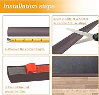 Vista 7 de Tira de Transición de Goma para Piso Autoadhesiva Alfombra a Azulejo Tira de Transición para Bordes de Umbral con Altura Menor a 5 mm/0.2in