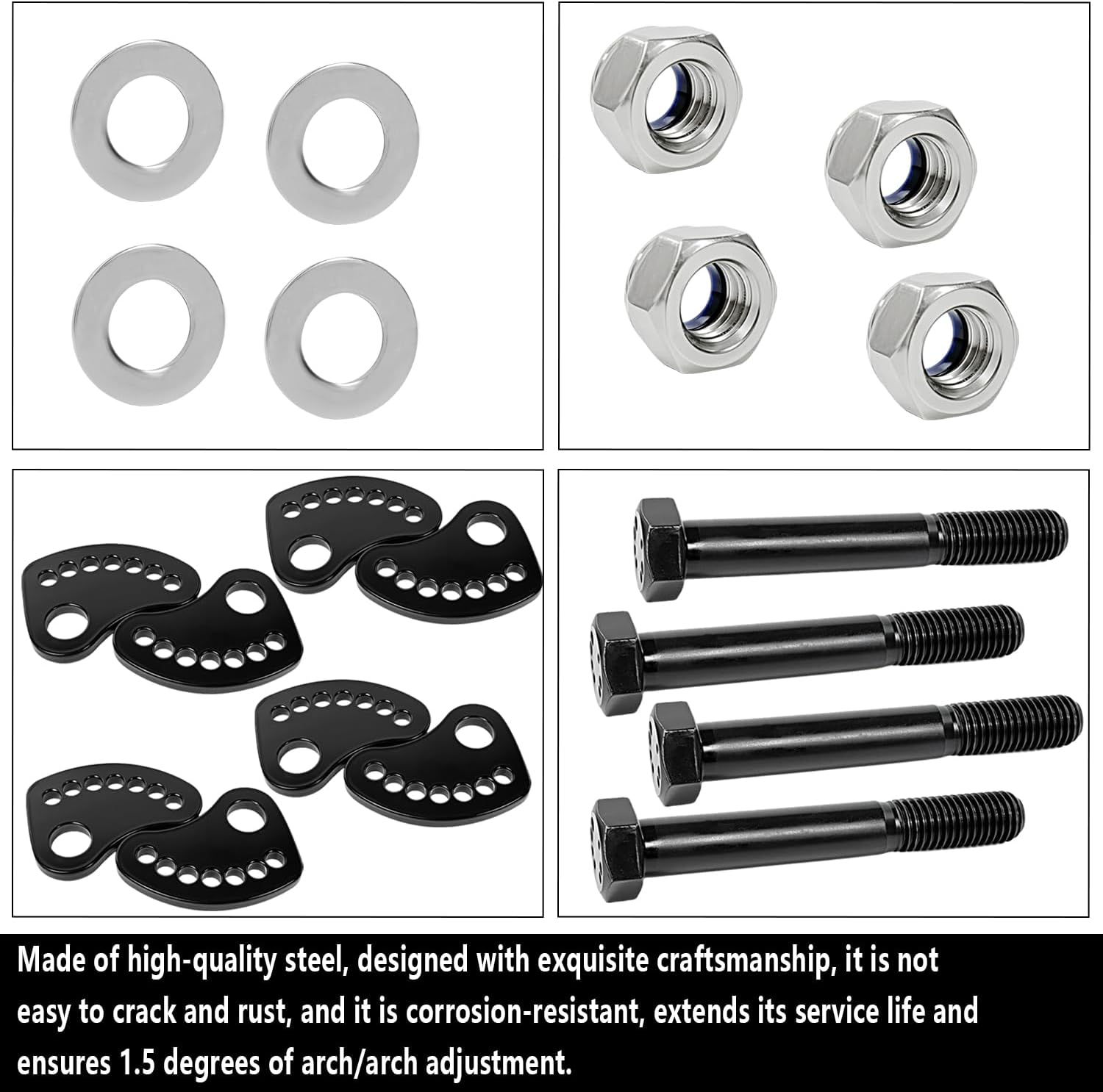 Alignment Caster Camber & 12.9 Grade bolt Kit Compatible with GMC Sierra 1500 2WD / 4WD GMC Sierra 2500 3500 Silverado 1500 2500 3500 1999-2019