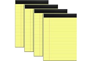 4 Pack Notepad Yellow Legal Writing Pads 8.5x11 Pad Essentials Pads Paper Double Sided