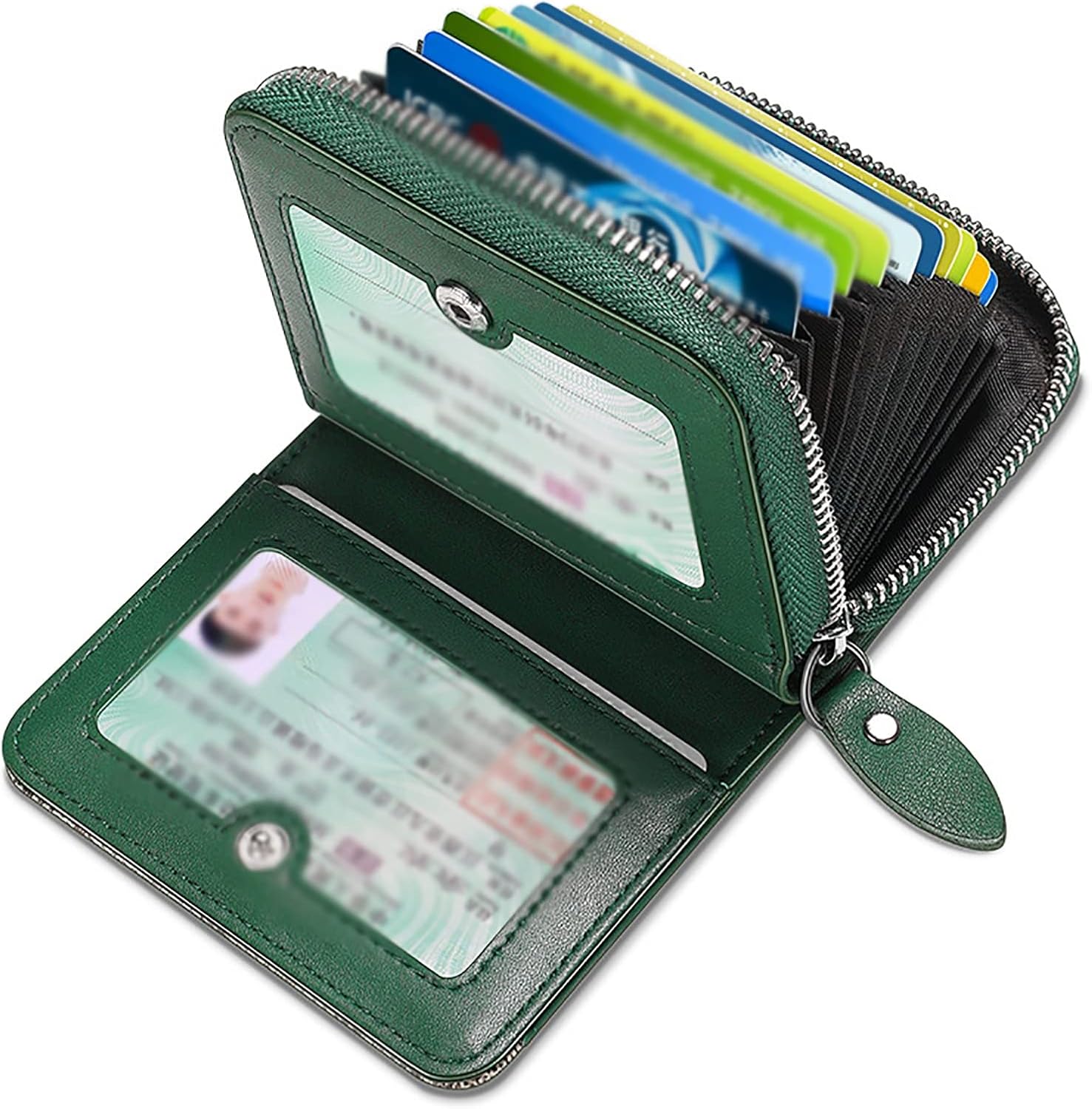 Card Pouch Leather Material Card Case Male Portable Driving Licence Leather Case Large Capacity Light Thin ID Card Holder Card Cases(Green)