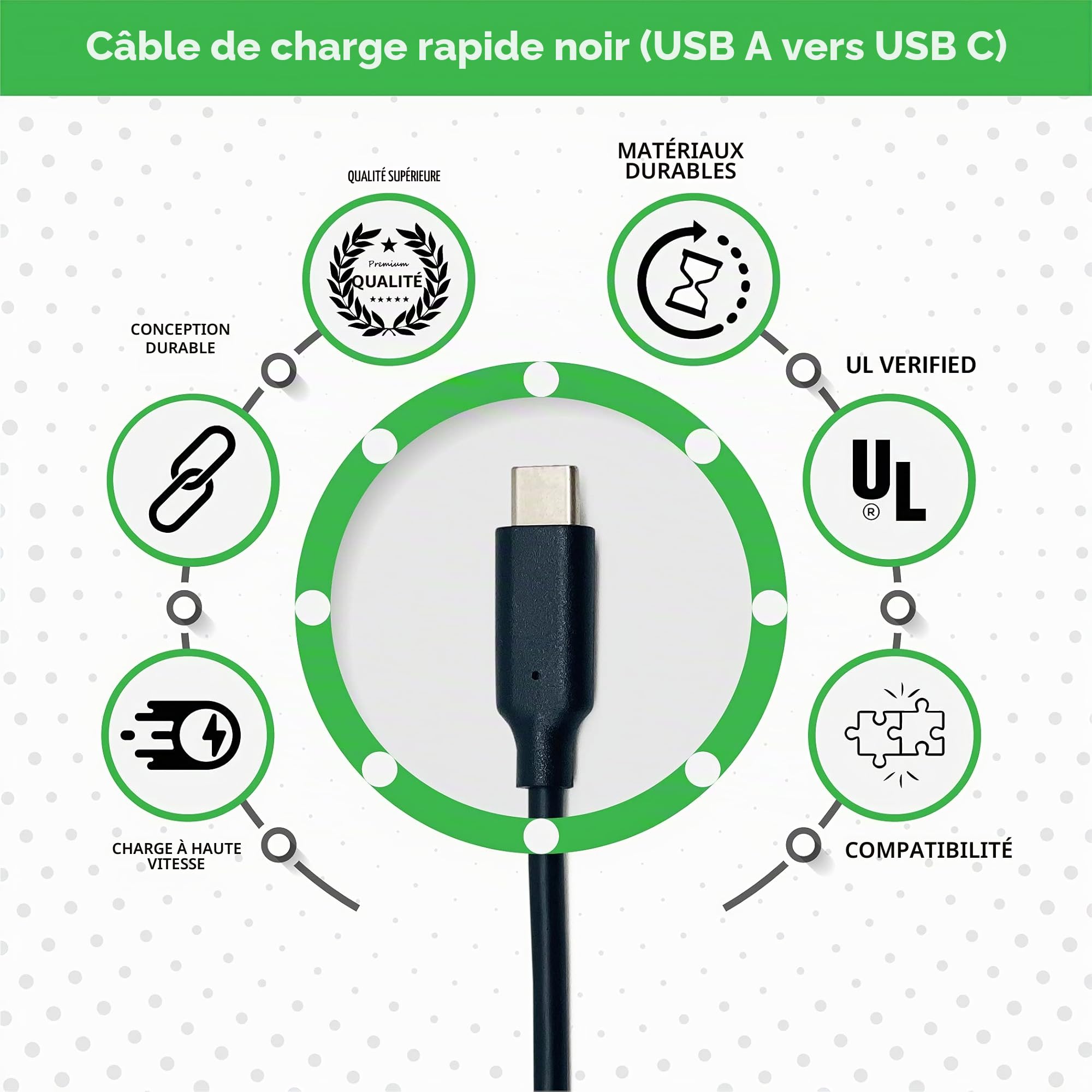 BrightOn Câble optimisé compatible avec Xbox Series X/S | Câble HDMI 2.1 HDR 8K noir 8K @ 60 Hz/4K @ 120 Hz | Câble Ethernet CAT 7 super haut débit | Charge rapide (USB A vers USB C) Câbles de 2