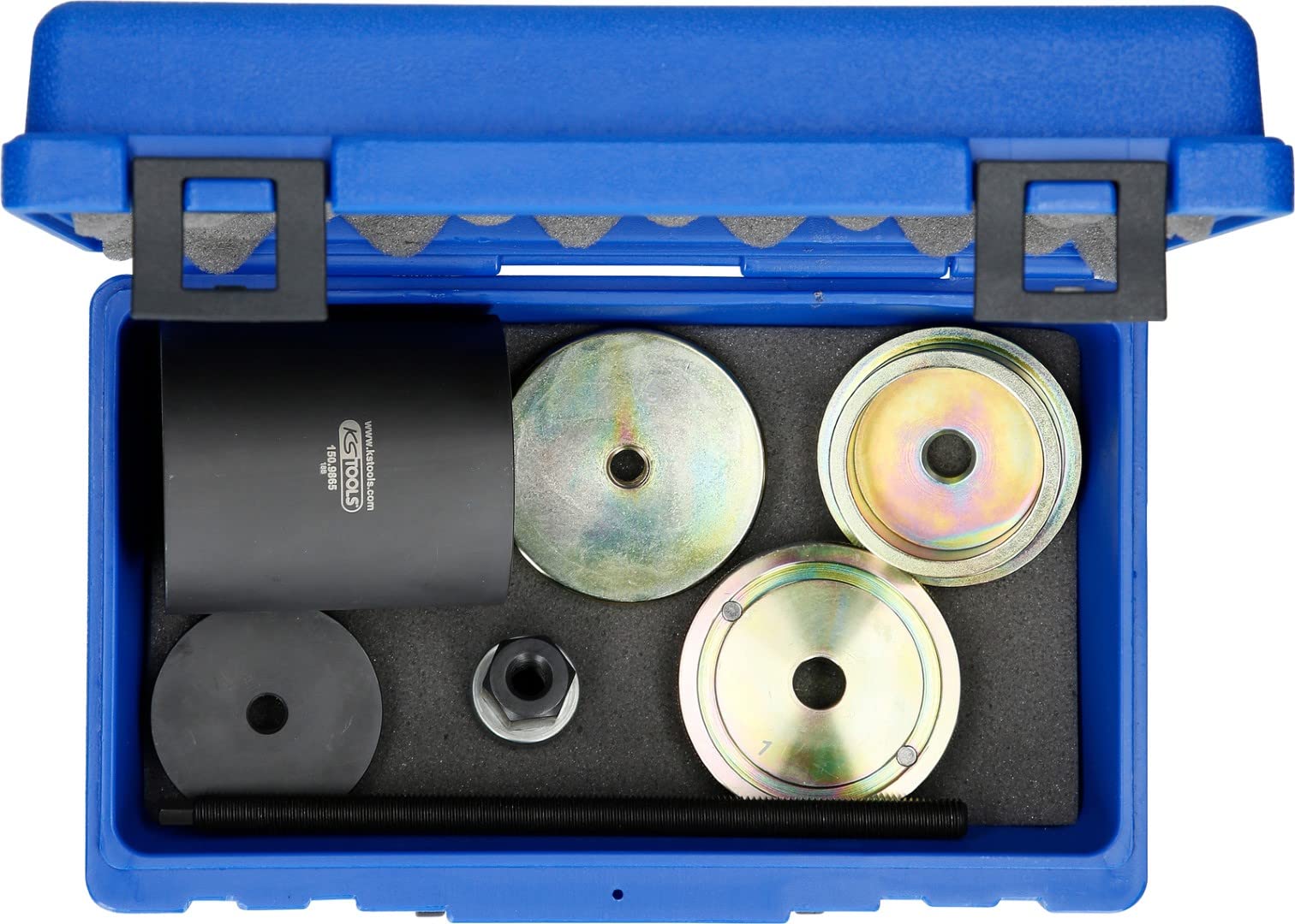 KS Tools 150.9865 Juego de herramientas de silentblock para soportes de eje trasero BMW, 7 pzs