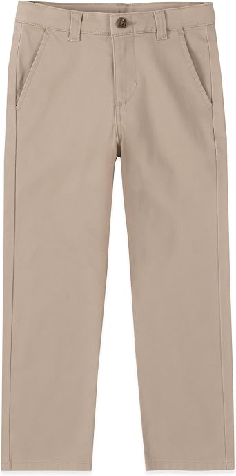 Izod Boys School Uniform Twill Pants, Flat Front & Comfortable Waistband with 5 Pockets