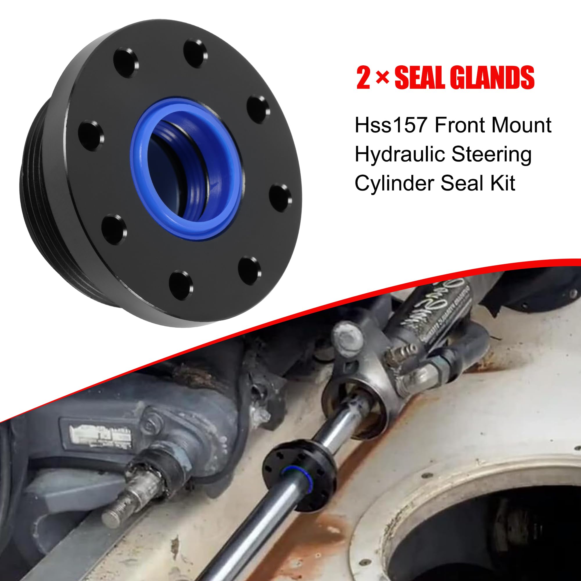 Front Mount Hydraulic Steering Cylinder Seal Kit With Pin Wrench Compatible For Seastar HC5340 HC5341 HC5342 HC5343 6.61x1.85x0.2 In From Pliers - Price 61.72