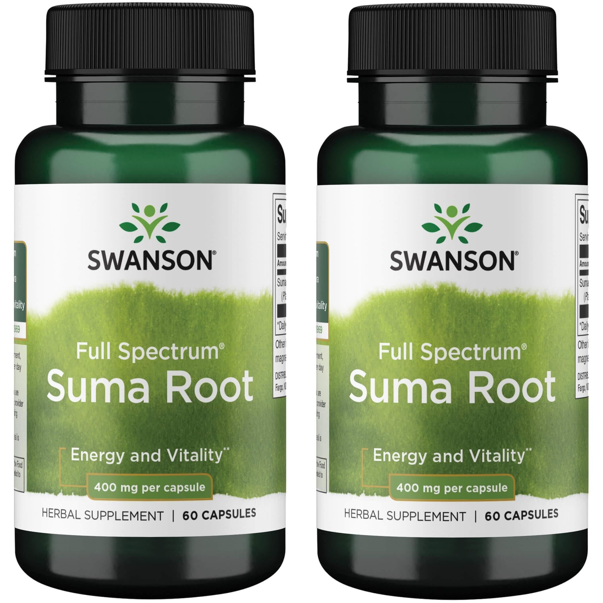 Swanson Full Spectrum Suma Root 400 mg 60 Caps (2 Pack)