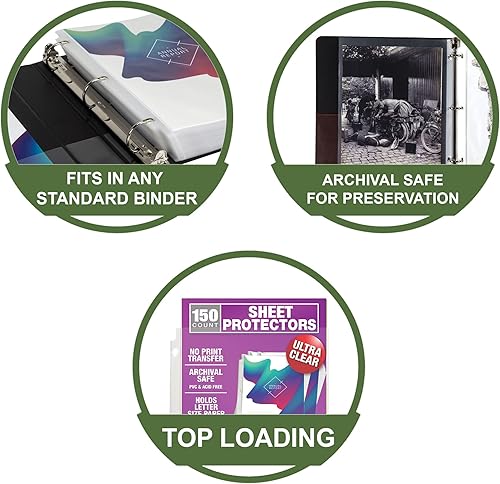 Vista 14 de Samsill Protectores de hojas, protectores de página de 8.5 x 11 pulgadas para carpeta de 3 anillas, súper resistentes, protector de página Claro