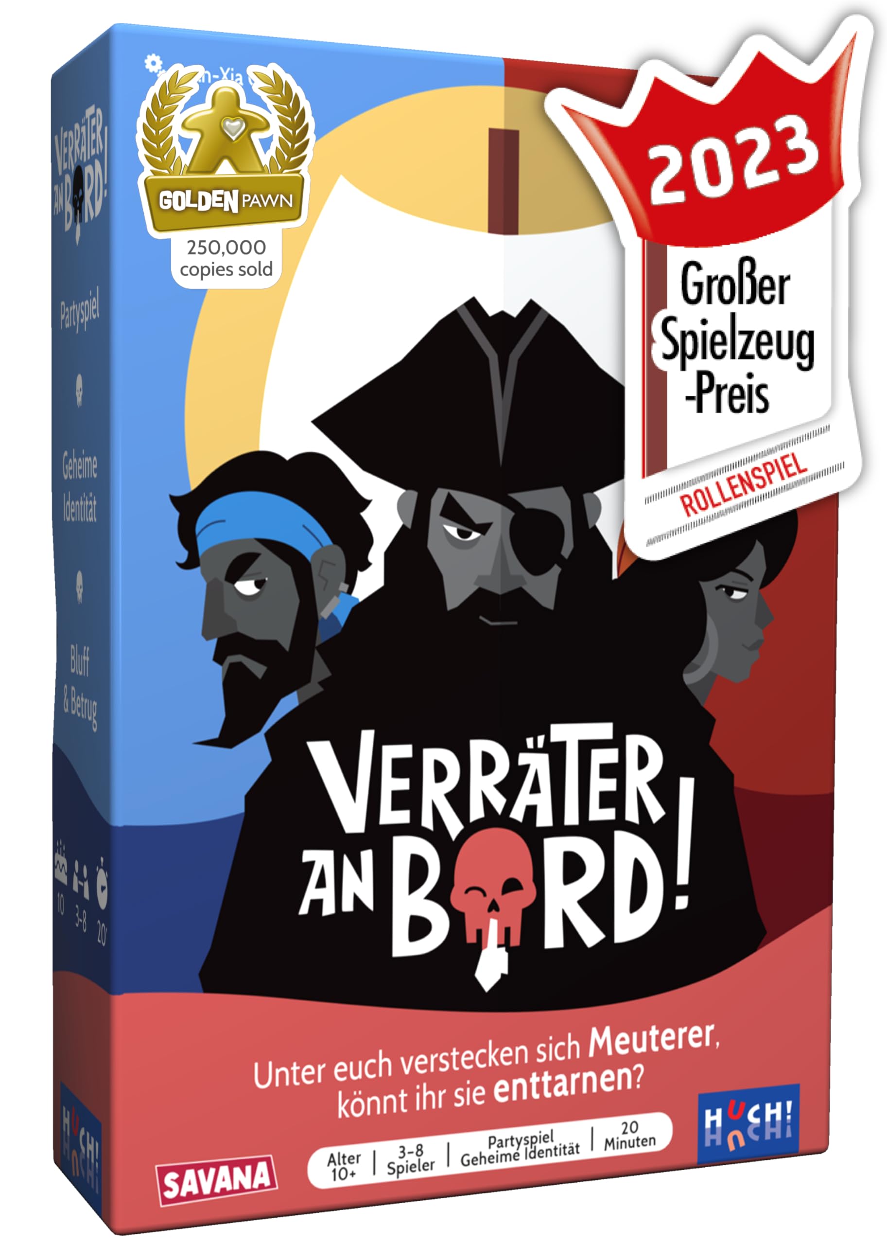 SAVANA Verräter an Bord - Bluffen, Strategie, Spaß, & Verrat | Kartenspiel für Jugendliche & Erwachsene | 3-8 Spieler | Ab 10 Jahren | Gesellschaftsspiel für Familie & Freunde