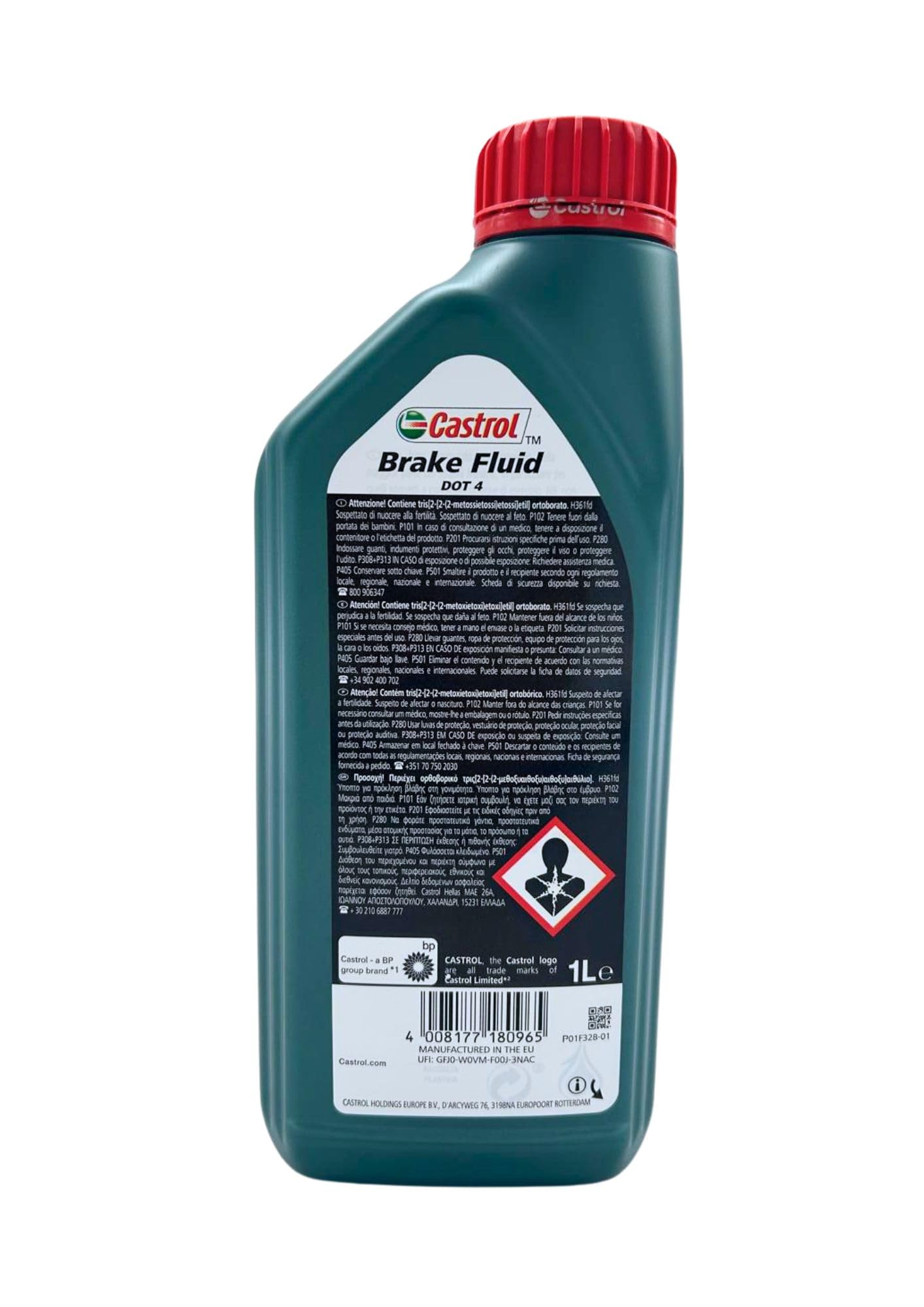 LUBRIALPHA - Olio Freni Auto | Fluido Sintetico DOT4 | Protezione Alta Temperatura | Anticorrosione | Riduzione Vapour Lock | Compatibile con Sistemi Frenanti, Sintetico, 2x1L