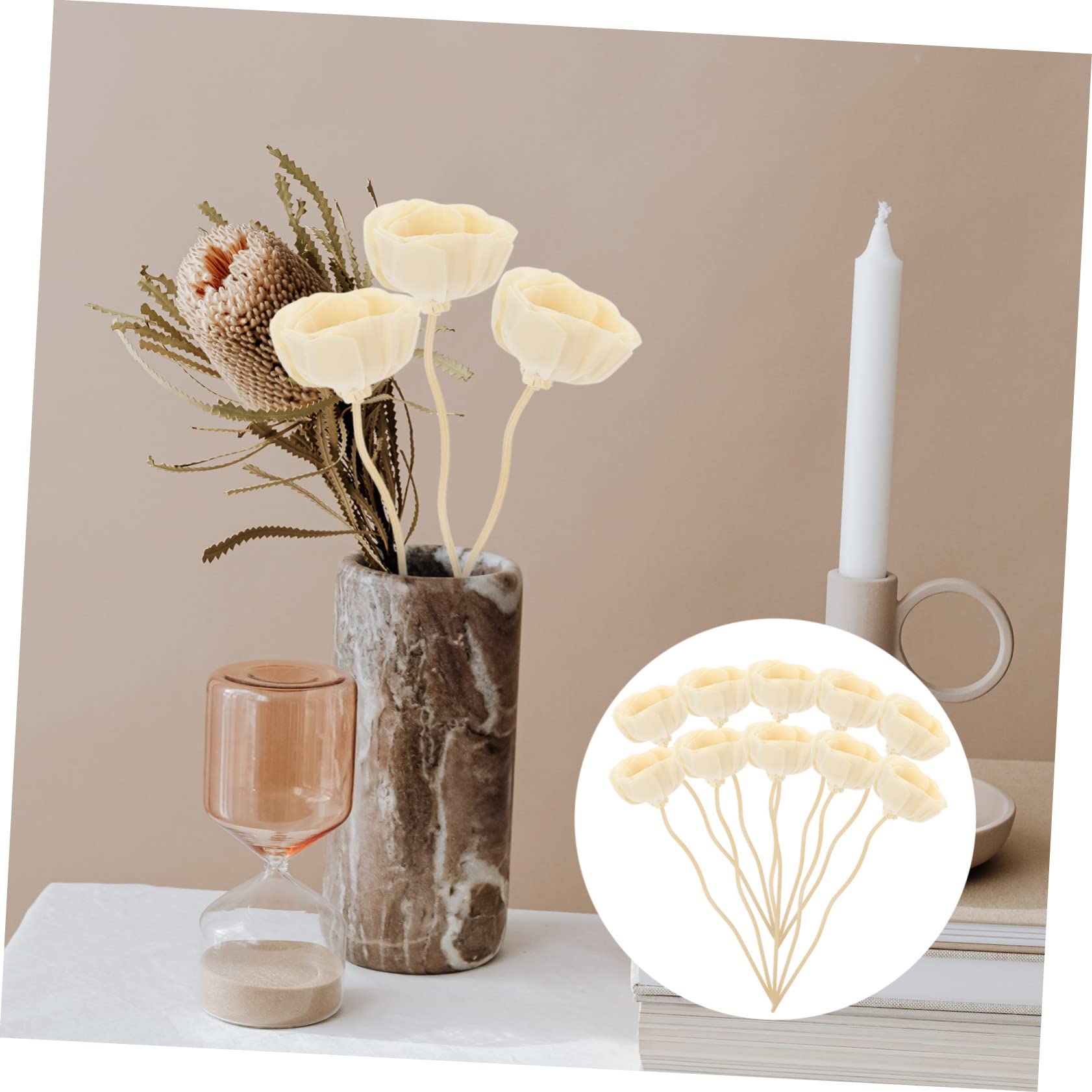 UKCOCO Varillas Floral Difusor De Aromas Sustituibles Decoración Interior 10 Piezas*4