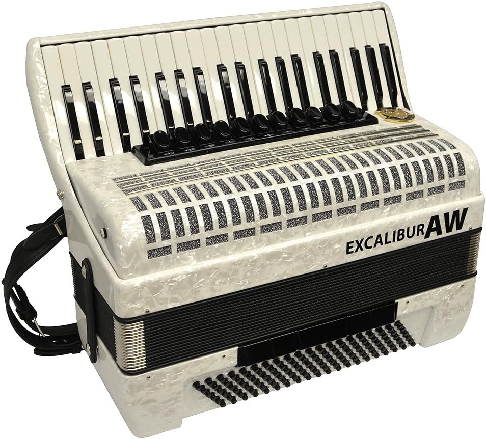 Excalibur AW 120 Bass Piano Accordion -Made In Germany - White