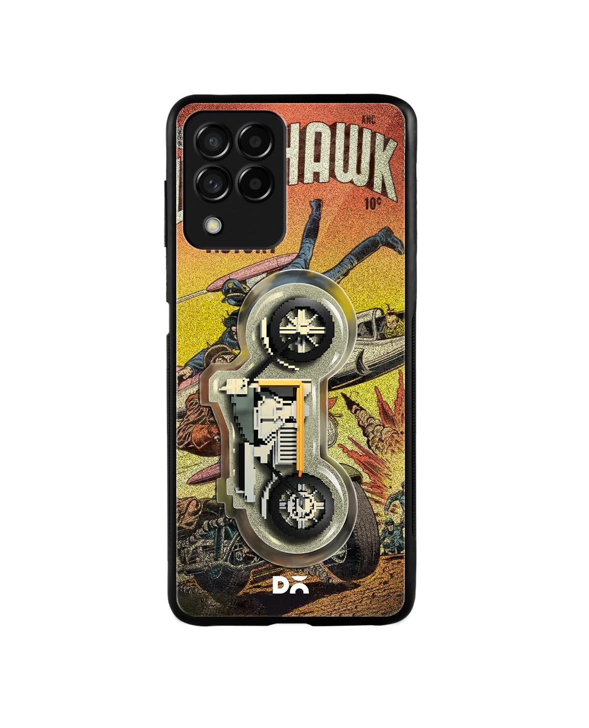 DailyObjects Black Hawk Glass Case Cover for Samsung Galaxy M53 | Camera Protection | Precise Cutouts | Modern Design | Proper Fit | Flexible | Lightweight | Wireless Charging Compatible